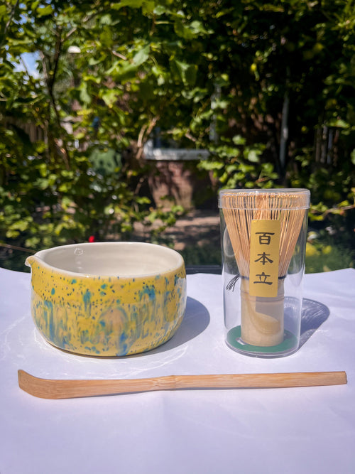 Hojicha/Matcha whisk bowl and chasen 3 set